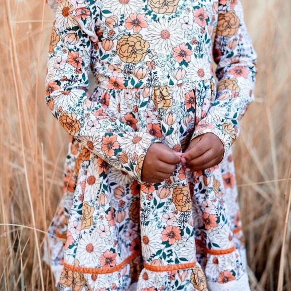 Matilda Wildflowers Fall Florals Dress with Jane Lace Trim NEW NWT Made by Molly - Picture 7 of 11
